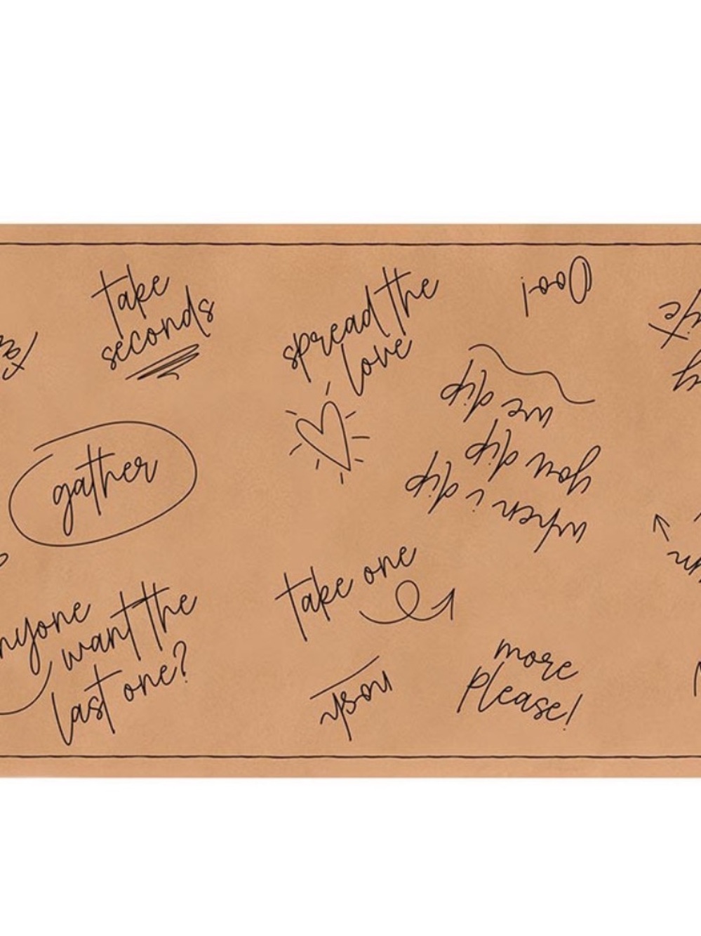 Scripted Gather Brown Holiday Table Runner